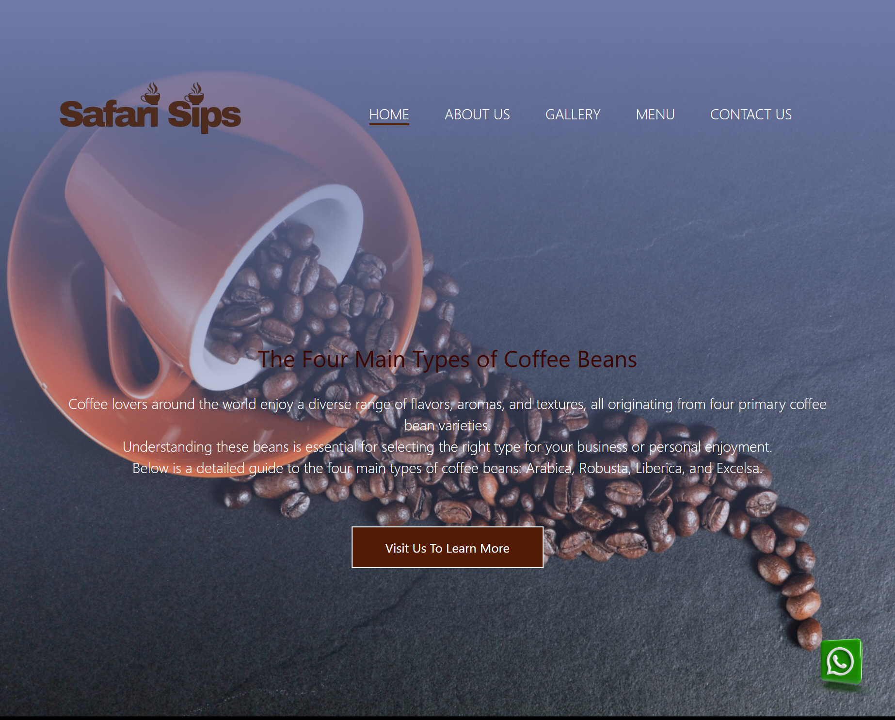 Safari Sips Website